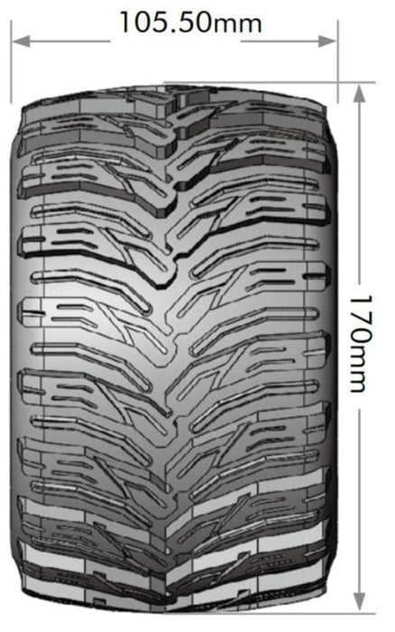 LOULT3323X Louise R/C MT-Cyclone 3.8" Removable Hex Black Whls 6.7" OD(2)