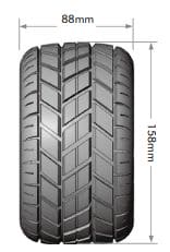 LOULT3324BH Louise R/C MT-Rocket 3.8"-1/2" Offset,17mm Hex Black Wheels(2)