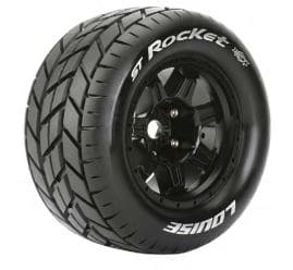 LOULT3324BH Louise R/C MT-Rocket 3.8"-1/2" Offset,17mm Hex Black Wheels(2)