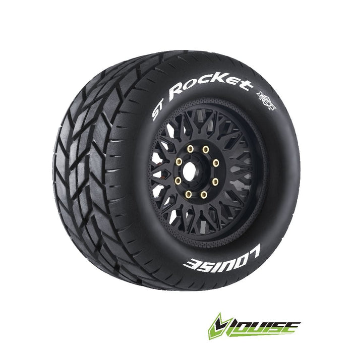 LOULT3324X Louise R/C ST-Rocket 3.8" Removable Hex Black Whls 6.2" OD(2)