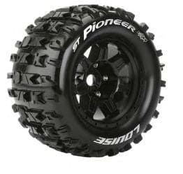 LOULT3325BH Louise R/C ST-Pioneer 3.8"-1/2" Offset,17mm Hex Black Wheels(2)