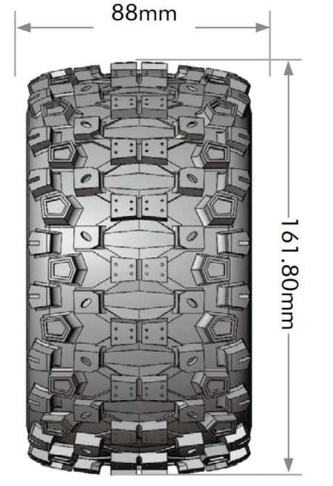 LOULT3326X Louise R/C ST-Uphill 3.8" Removable Hex Black Whls 6.4" OD(2)