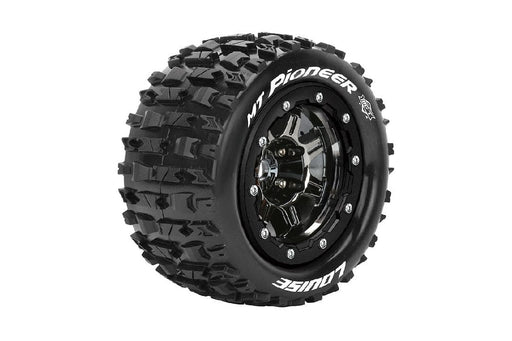 LOULT3329SBC Louise R/C MT-Pioneer Black/Chrome Wheels (2) for Traxxas Maxx