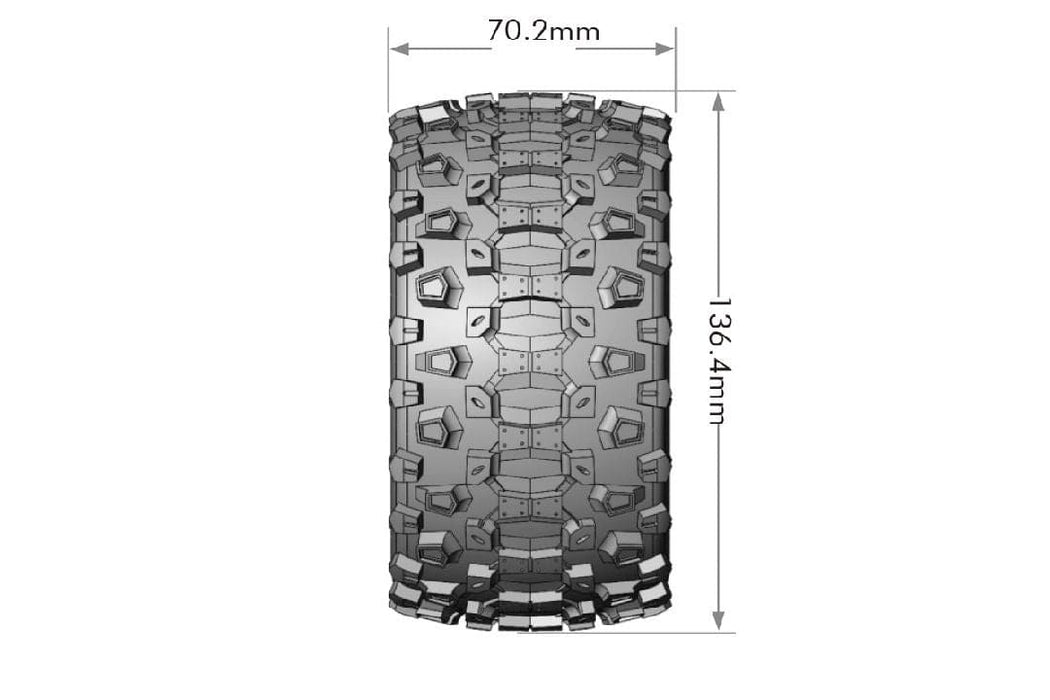 LOULT3330SBC Louise R/C MT-Uphill on Black/Chrome Wheels (2) for Traxxas Max