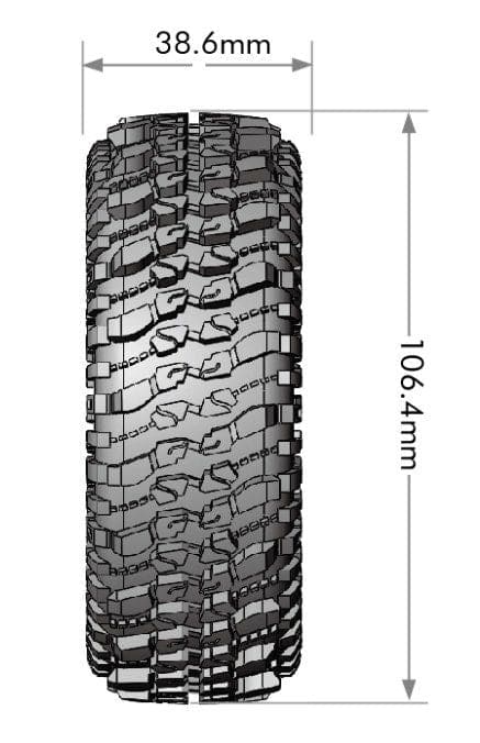 LOULT3345VB Louise R/C CR-Champ 1.9" Class 1-12mm Hex on Black Wheels (2)