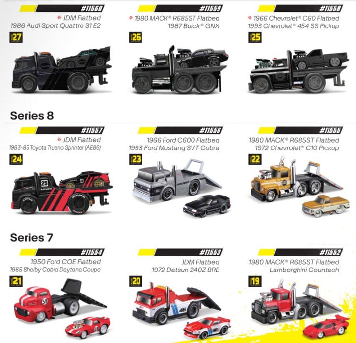 MAI11532 Maisto 1/64 Muscle Machines Muscle Transports Asmt. (12 Pack)