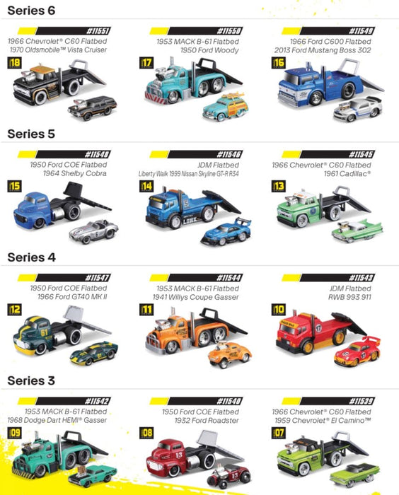 MAI11532 Maisto 1/64 Muscle Machines Muscle Transports Asmt. (12 Pack)