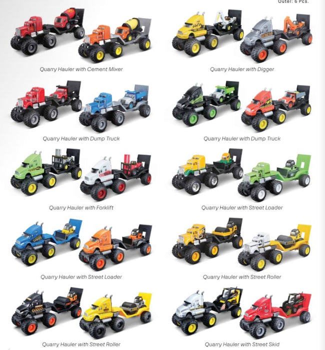 MAI21219 Maisto Builder Zone Quarry Haulers (6 Pack)