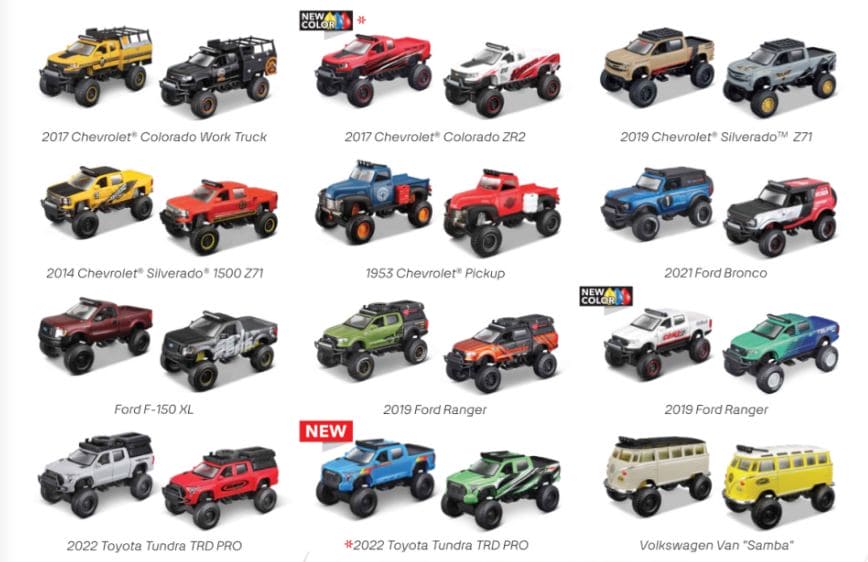 MAI25205 Maisto 4x4 Rebels (12 Pack)