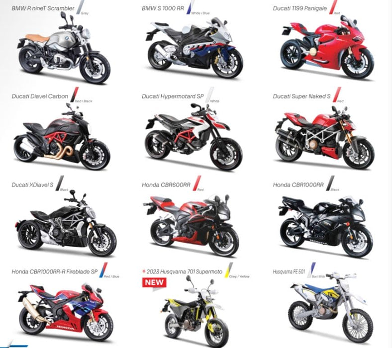 MAI31101 Maisto 1/12 Motorcycles Asmt. (1Pack)