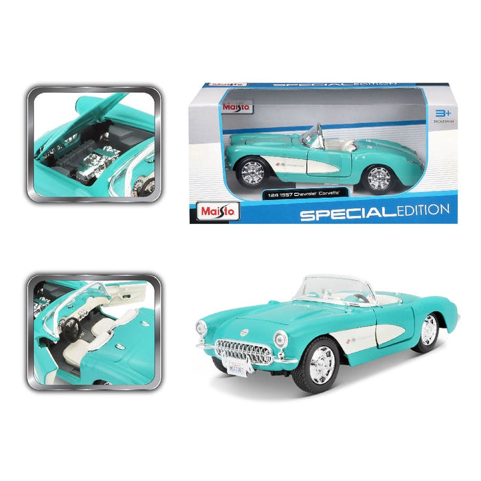 MAI31275 Maisto 1/24 SE 1957 Chevrolet Corvette (Turquoise)