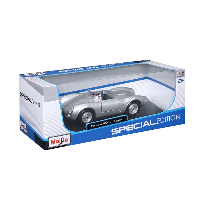 MAI31843 Maisto 1/18 SE 1956 Porsche 550A Spyder (Silver)