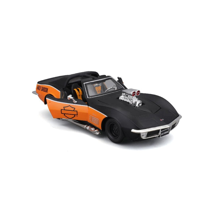 MAI32193 Maisto 1/25 H-D Custom 1970 Chevy Corvette (Black/Orange)