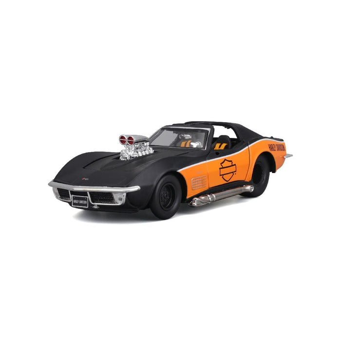 MAI32193 Maisto 1/25 H-D Custom 1970 Chevy Corvette (Black/Orange)