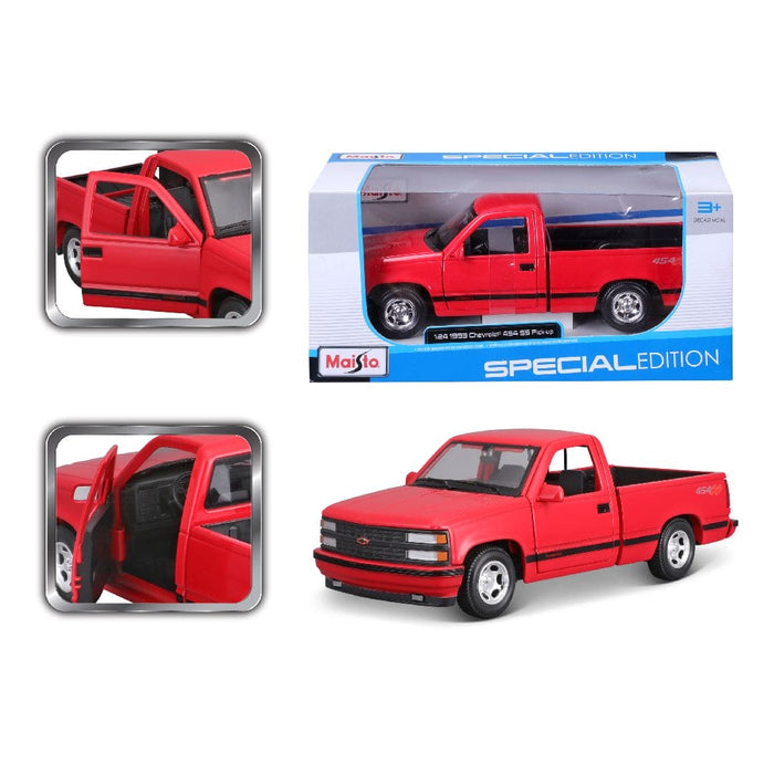 MAI32901 Maisto 1/24 SE 1993 Chevrolet 454 SS Pick-up Truck (Red)