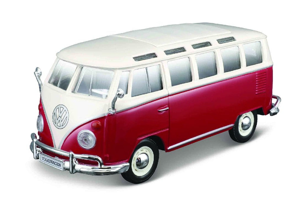 MAI39956 Maisto 1/25 1962 AL VW Samba Van (White/Red)