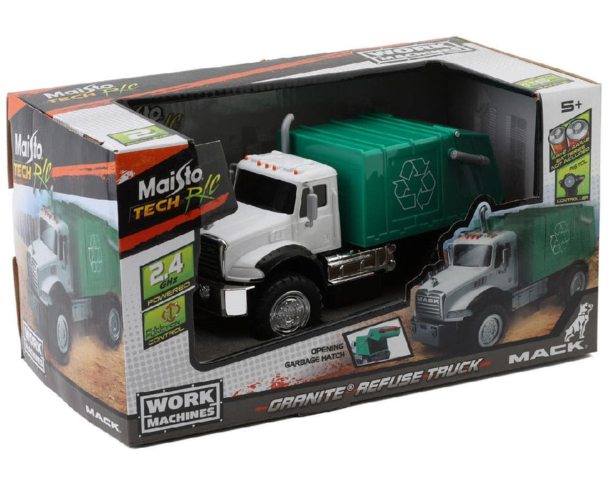 MAI82182 Maisto R/C Work Machines MACK Refuse Truck - White/Green