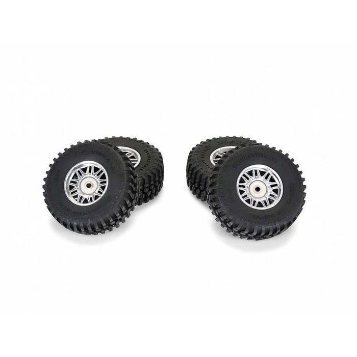 PRO1028810 Pro-Line Flat Mounted Iron F/R Tires 12mm Hex Chrome Diablo (4)