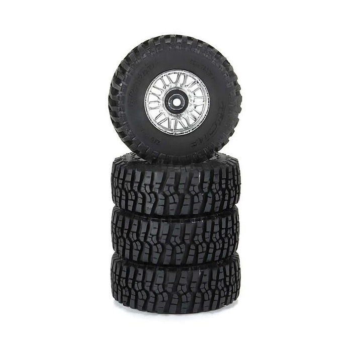 PRO1028810 Pro-Line Flat Mounted Iron F/R Tires 12mm Hex Chrome Diablo (4)