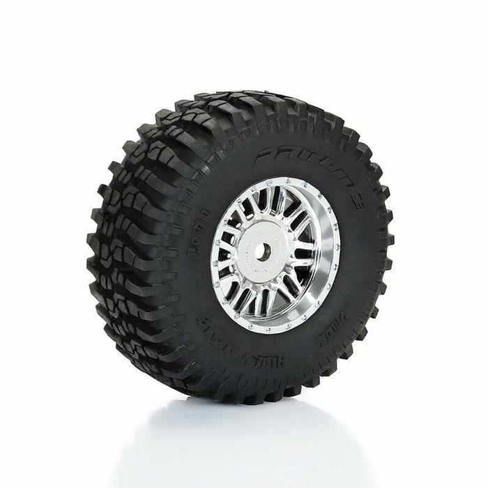 PRO1028810 Pro-Line Flat Mounted Iron F/R Tires 12mm Hex Chrome Diablo (4)