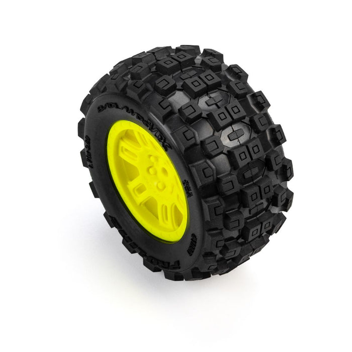 PRO1030112 Pro-Line Badlands MX MT Tires MTD Split Six Mini KRATON Yellow