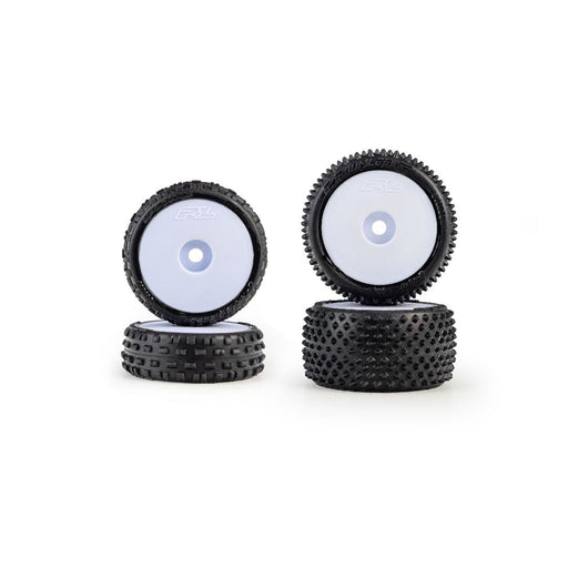 PRO1035513 Pro-Line Wedge Front/Prism Rear Tires MTD Losi Micro-B White