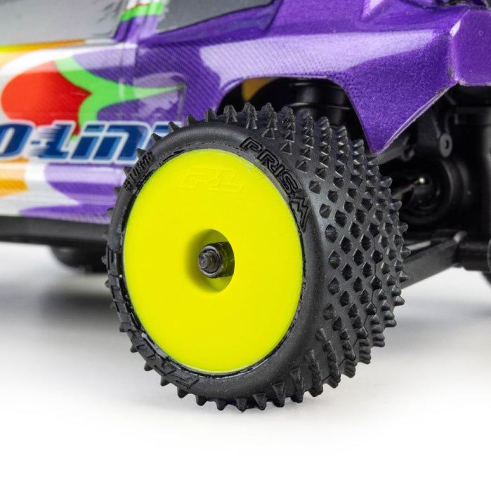 PRO1035612 Pro-Line Prism F/R Tires Mounted 7mm: Losi Micro-T (4) - Yellow