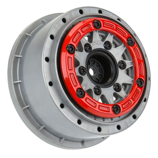 PRO281105 1/10 Raid Bead-Loc F/R 2.2"/3.0" 12 & 14mm SC Wheels (2) Red/Gray