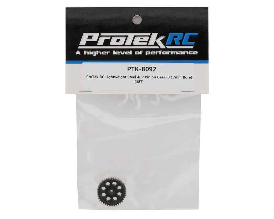 PTK-8092 ProTek RC Lightweight Steel 48P Pinion Gear (3.17mm Bore) (38T)