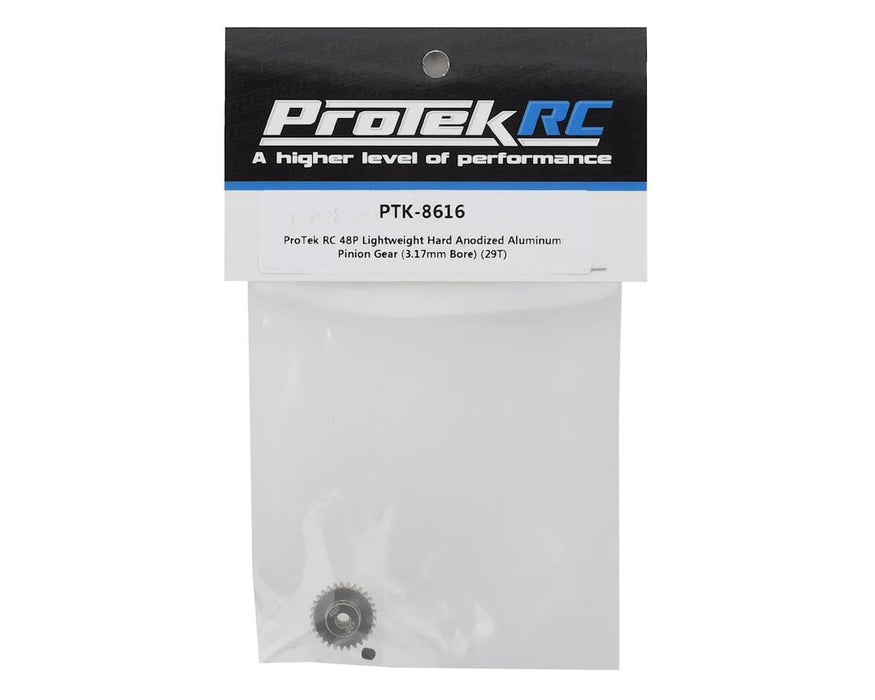 PTK-8616 ProTek RC 48P Lightweight Hard Anodized Aluminum Pinion Gear (3.17mm Bore) (29T)