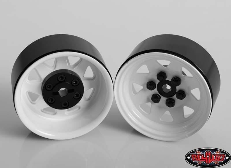 RC4Z-W0128 6 Lug Wagon 1.9 Stamped Beadlock Wheel, White (4)