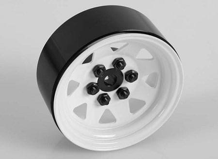 RC4Z-W0128 6 Lug Wagon 1.9 Stamped Beadlock Wheel, White (4)