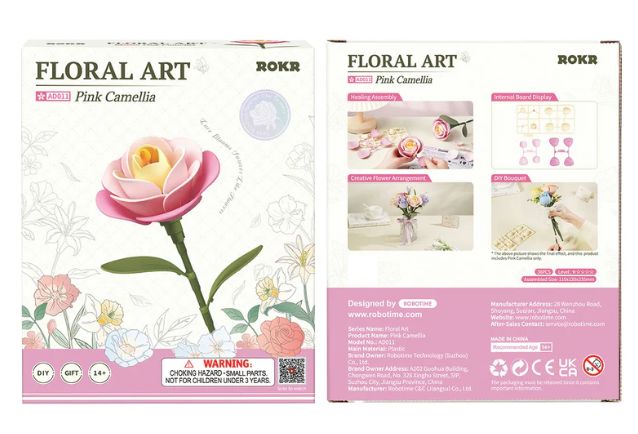 ROEAD011 Rowood DIY Pink Camellia 3D Puzzle