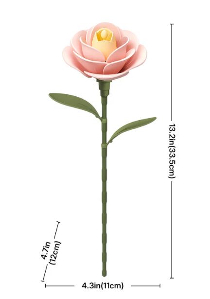 ROEAD012 Rowood DIY Light Pink Camellia 3D Wooden Puzzle