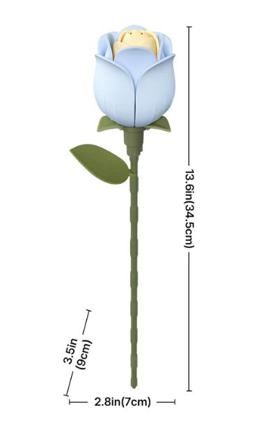 ROEAD021 Rowood DIY Blue Rose 3D Wooden Puzzle