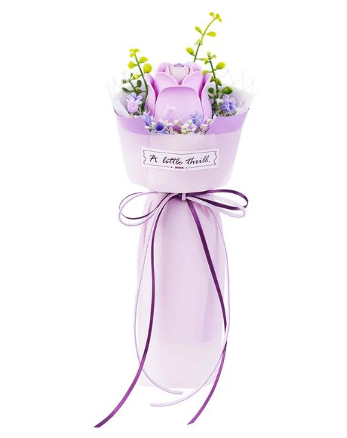 ROEAF021 ROKR DIY Purple Rose Bouquet 3D Puzzle