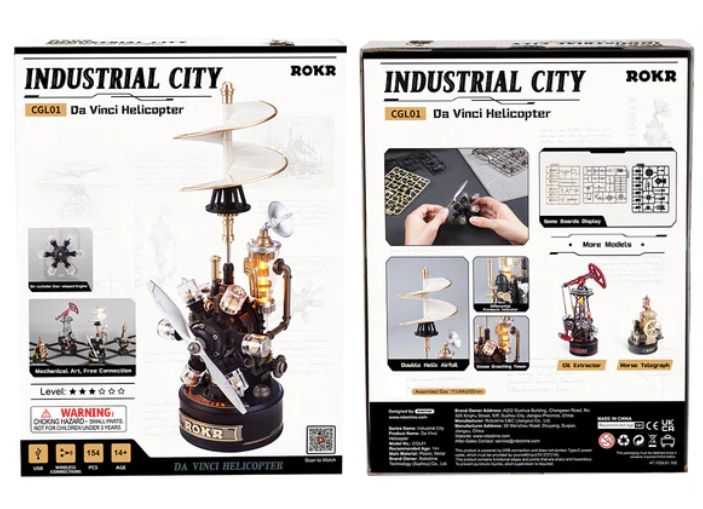 ROECGL01 ROKR Da Vinci Helicopter DIY Mechanical 3D Puzzle