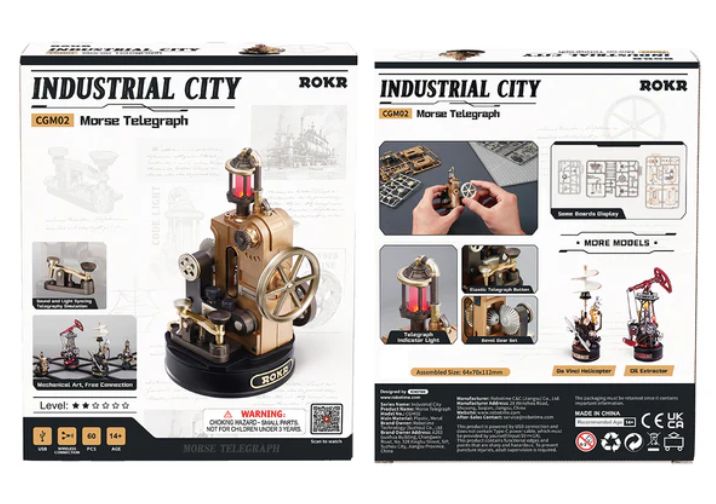 ROECGM02 ROKR Morse Telegraph DIY Model Kit