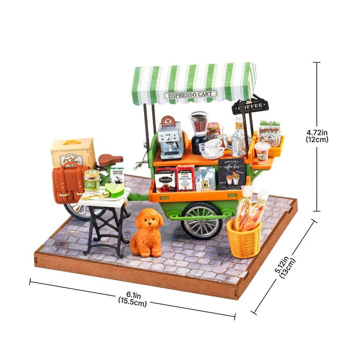 ROEDG182 Rolife Aromatic Coffee Cart DIY Miniature House