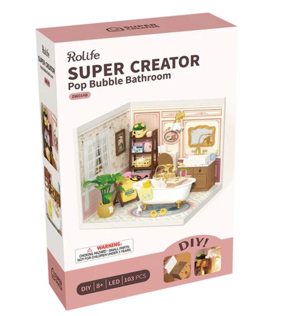 ROEDW014B Rolife Pop Bubble Bathroom DIY Plastic Miniature House