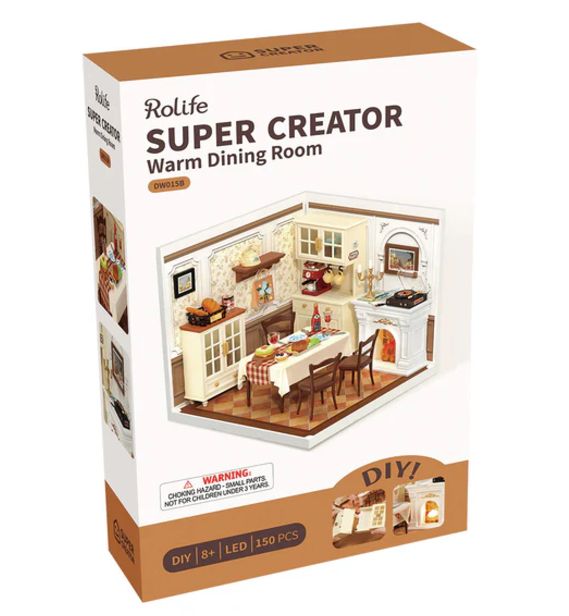 ROEDW015B Rolife Warm Dining Room DIY Plastic Miniature House