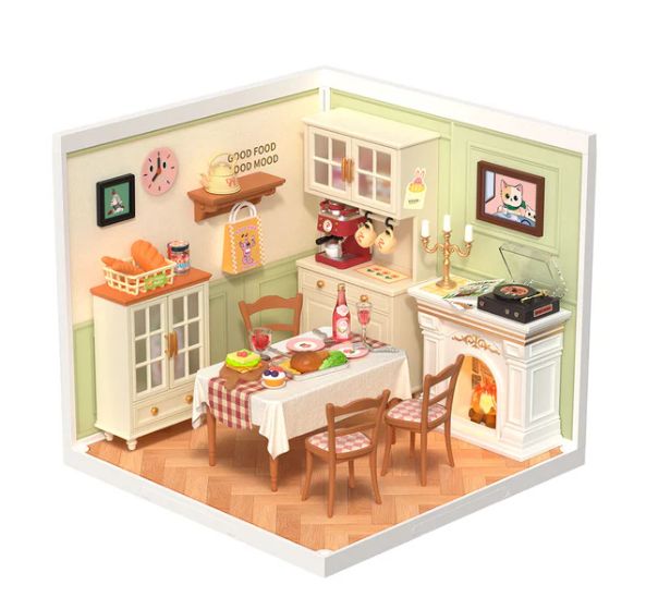 ROEDW015B Rolife Warm Dining Room DIY Plastic Miniature House