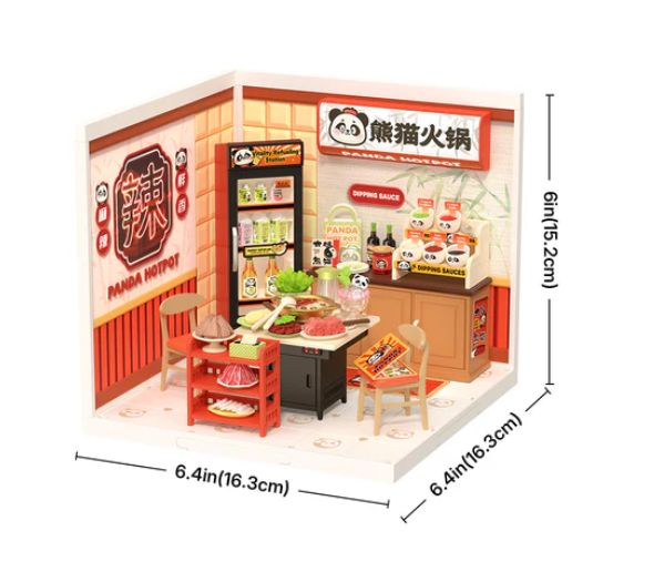 ROEDW020 Rolife Panda Hot Pot DIY Plastic Miniature House