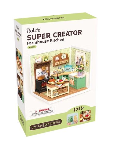 ROEDW024 Rolife Farmhouse Kitchen Plastic DIY Miniature House Kit