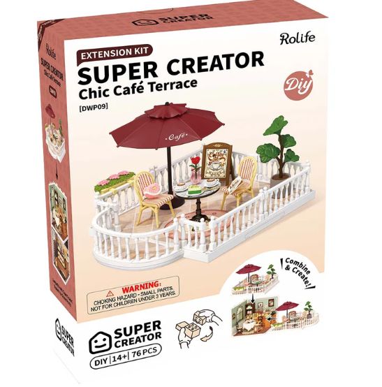 ROEDWP09 Rolife Chic Café Terrace DIY Plastic Miniature House