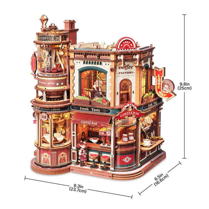 ROEEAB02 ROKR Dream Coffee Factory Music Box Wooden 3D Puzzle