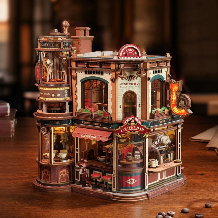 ROEEAB02 ROKR Dream Coffee Factory Music Box Wooden 3D Puzzle