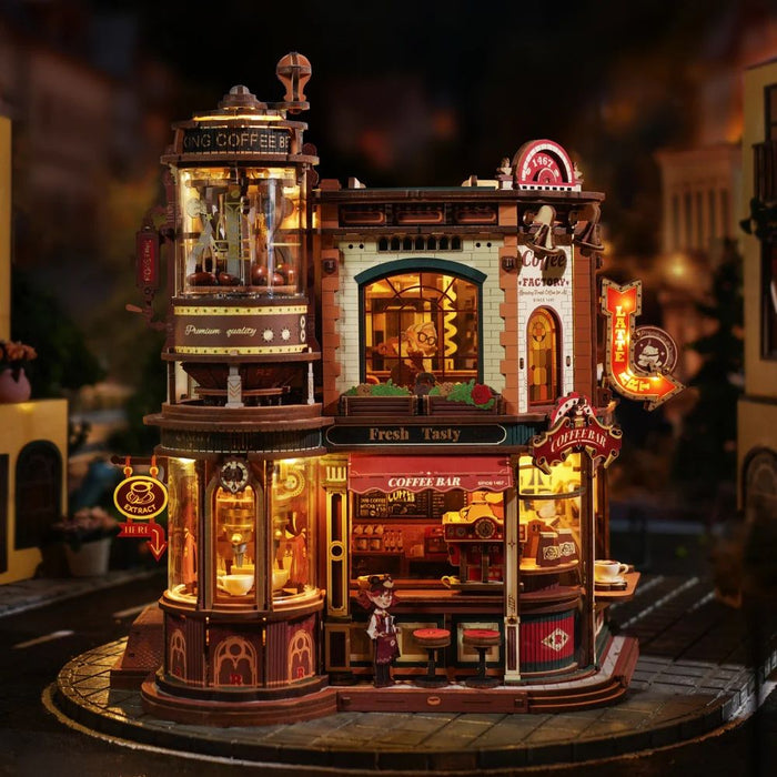 ROEEAB02 ROKR Dream Coffee Factory Music Box Wooden 3D Puzzle