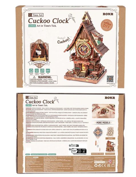 ROELC901C ROKR Cuckoo Clock Mechanical Gear 3D Wooden Puzzle - Coloured