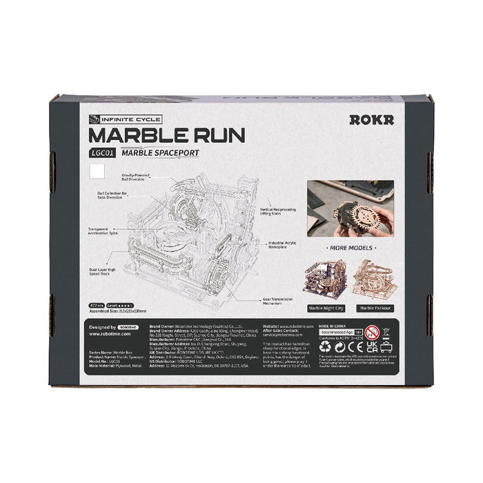 ROELGC01 ROKR Space Port Marble Run 3D Wooden Puzzle